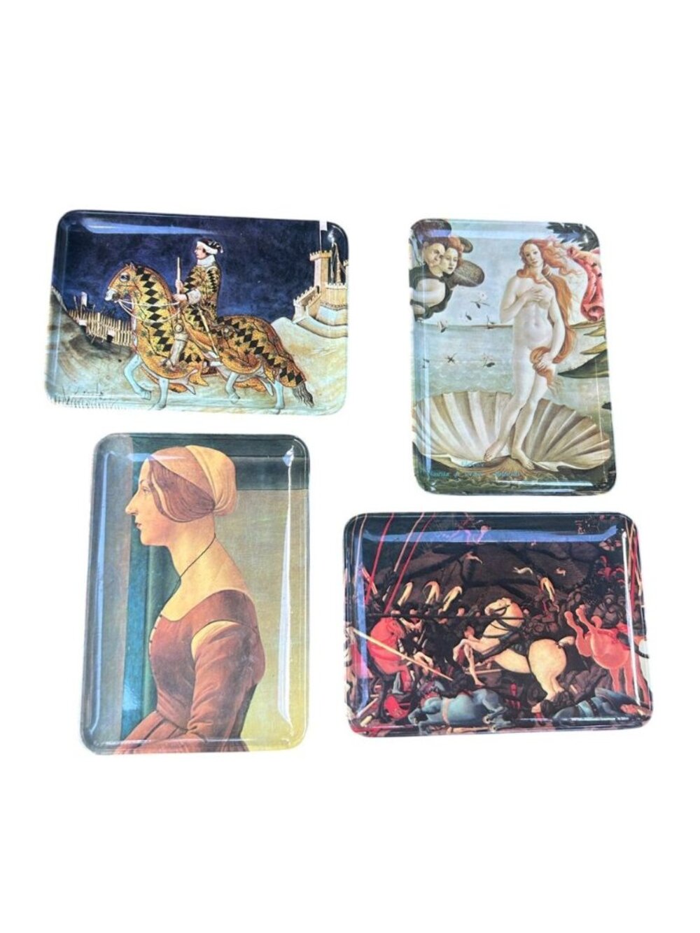 Decorative Craft Inc. Mebel Italian Melamine Trinket Trays Dishes Set of 4
